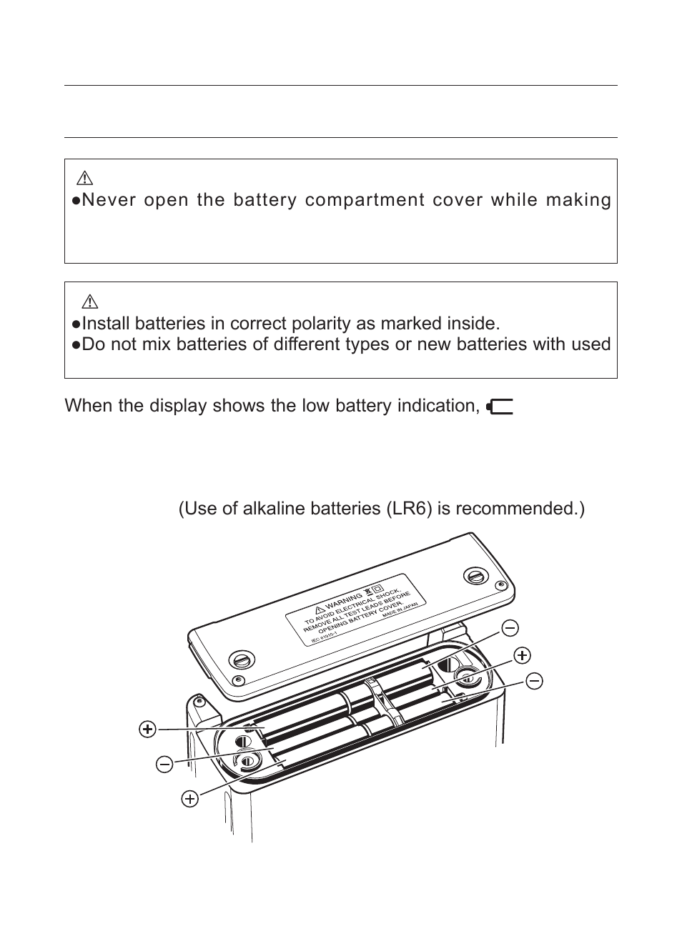 Battery replacement | KYORITSU 4140 User Manual | Page 26 / 32