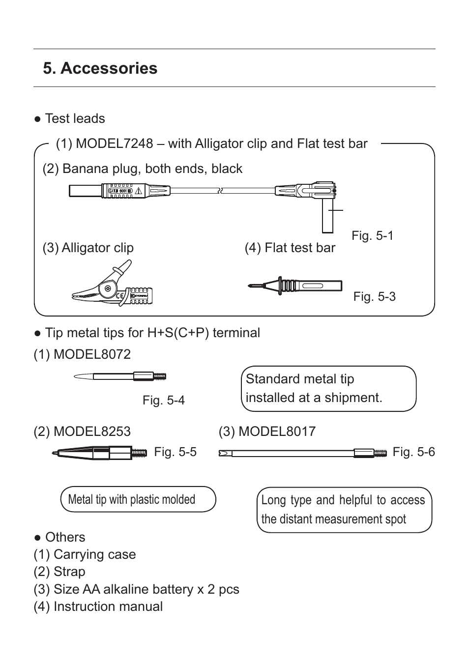 Accessories | KYORITSU 4300 User Manual | Page 12 / 24