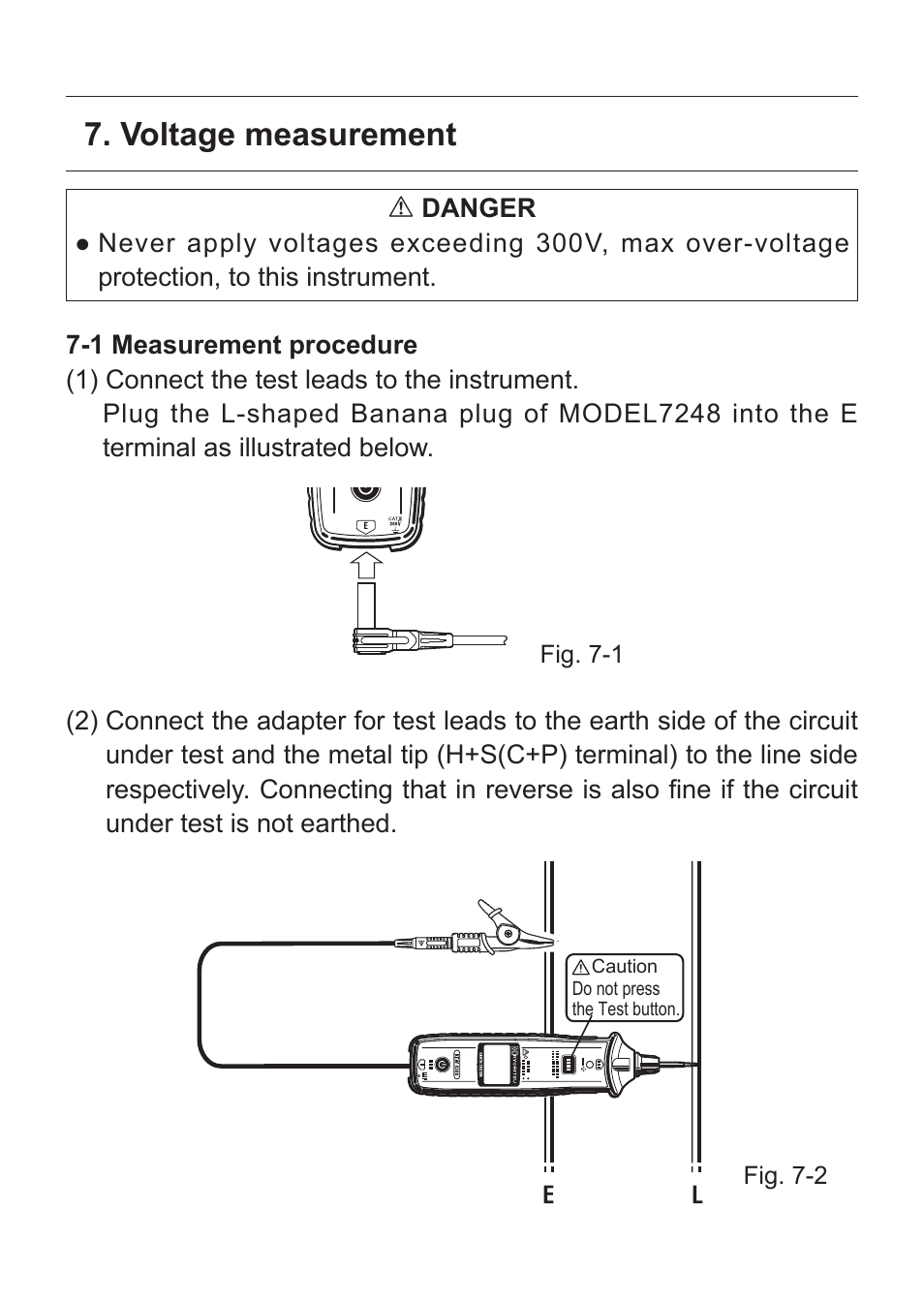 Voltage measurement, 1 measurement procedure | KYORITSU 4300 User Manual | Page 15 / 24