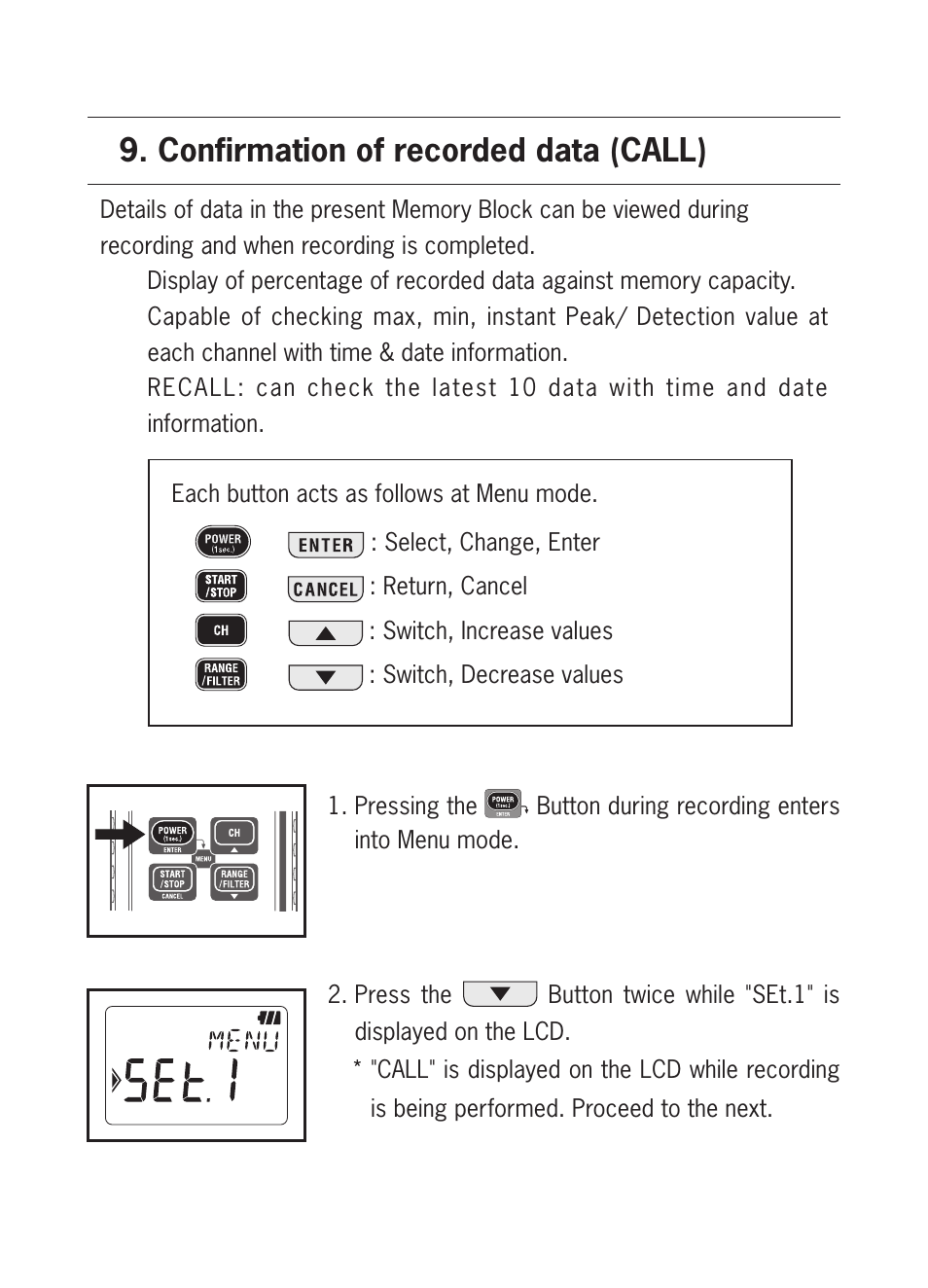 Confirmation of recorded data (call) | KYORITSU 5020 Instruction Manual User Manual | Page 42 / 56