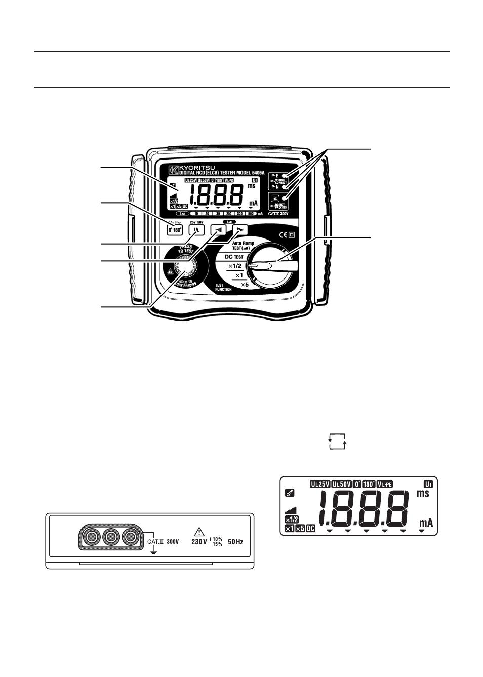 Features | KYORITSU 5406A User Manual | Page 6 / 20