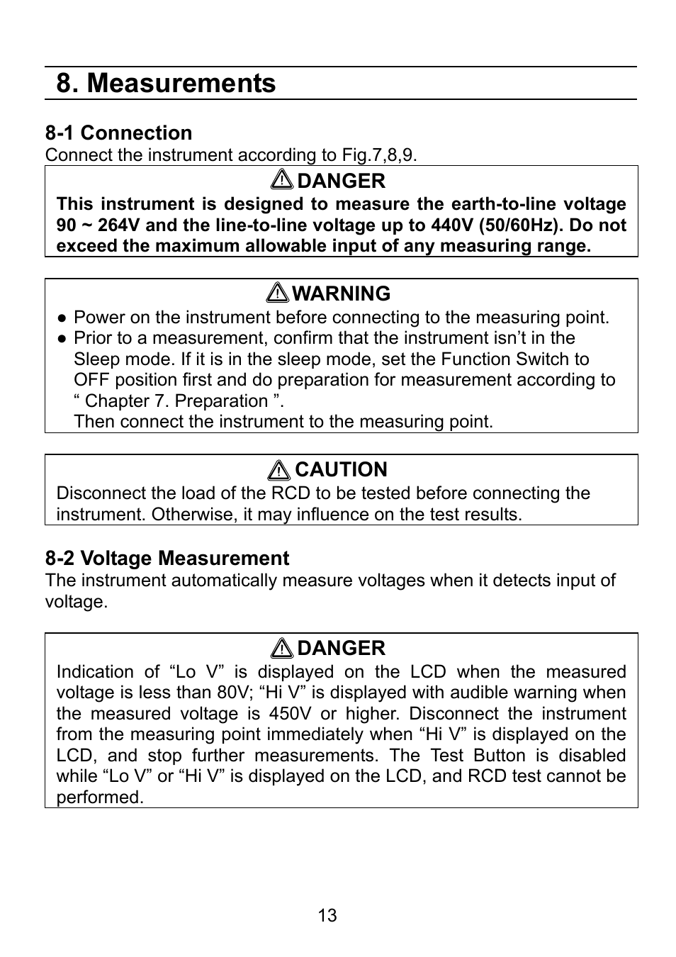 Measurements | KYORITSU 5410 User Manual | Page 15 / 24