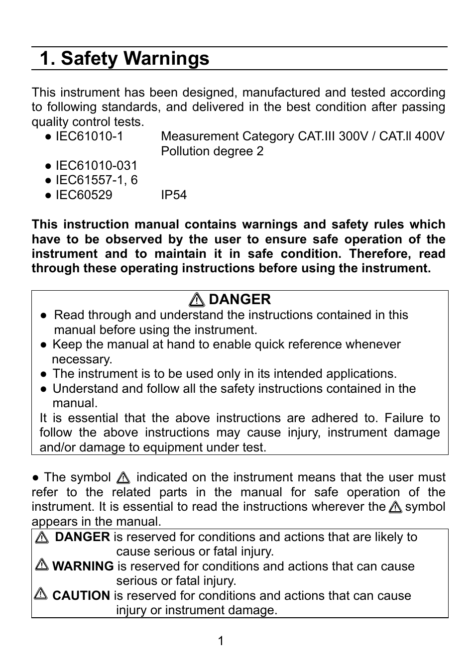 Safety warnings | KYORITSU 5410 User Manual | Page 3 / 24