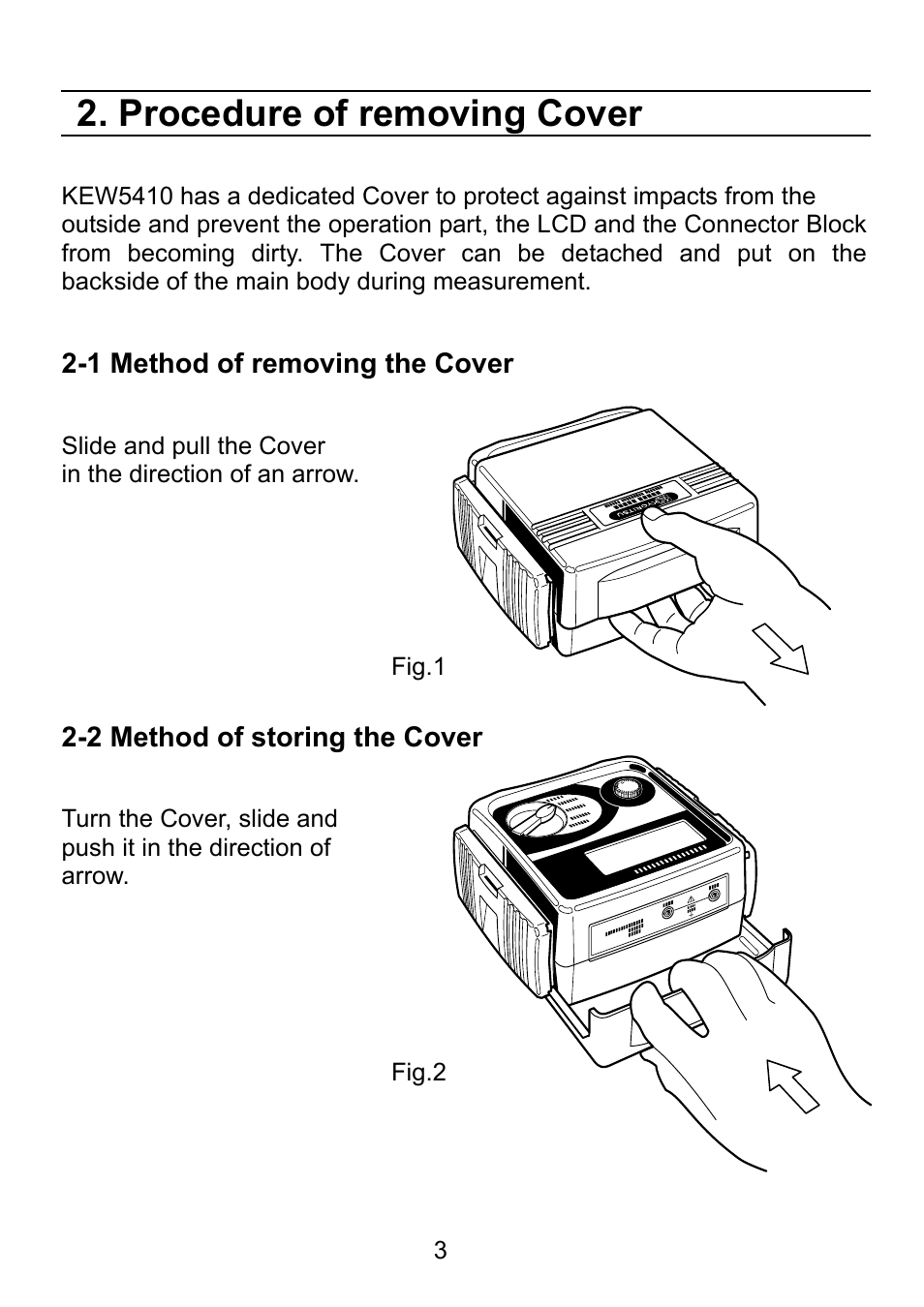 Procedure of removing cover | KYORITSU 5410 User Manual | Page 5 / 24