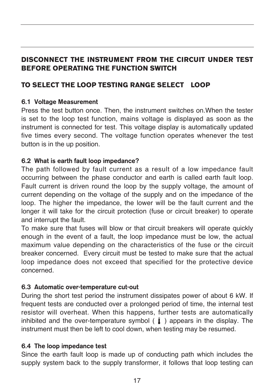 Loop impedance tests | KYORITSU 6010A User Manual | Page 19 / 32