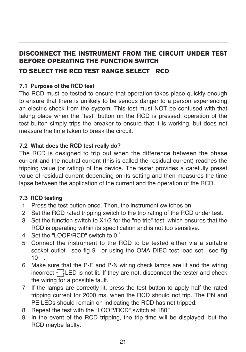 Rcd tests | KYORITSU 6010A User Manual | Page 23 / 32