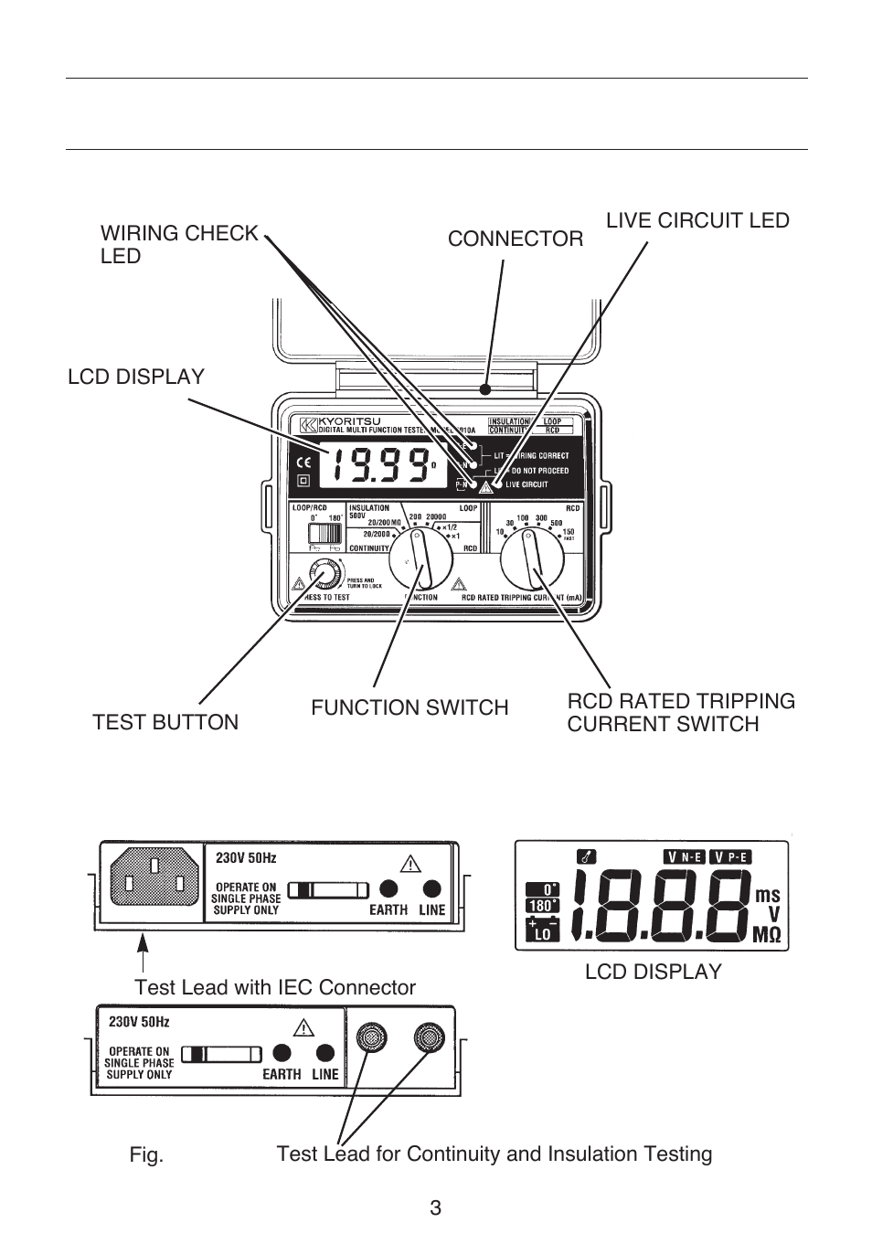 Features | KYORITSU 6010A User Manual | Page 5 / 32