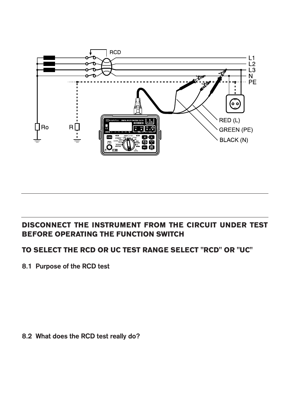 Rcd/uc tests | KYORITSU 6010B User Manual | Page 23 / 36