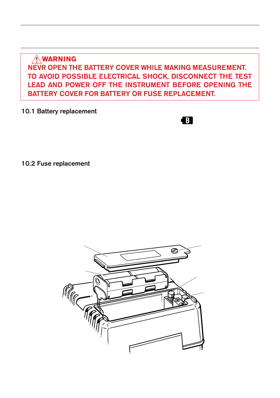 Battery / fuse replacement | KYORITSU 6010B User Manual | Page 33 / 36