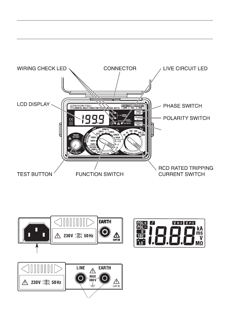 Features | KYORITSU 6011A User Manual | Page 5 / 32