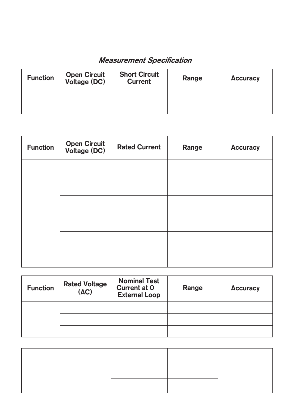 Specification, Measurement specification | KYORITSU 6011A User Manual | Page 8 / 32