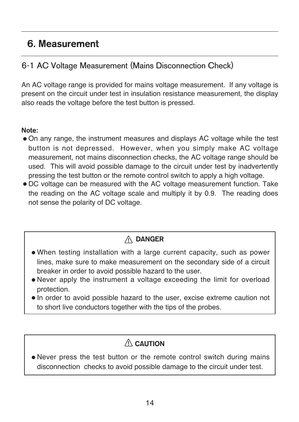 Measurement | KYORITSU 6017 User Manual | Page 16 / 32