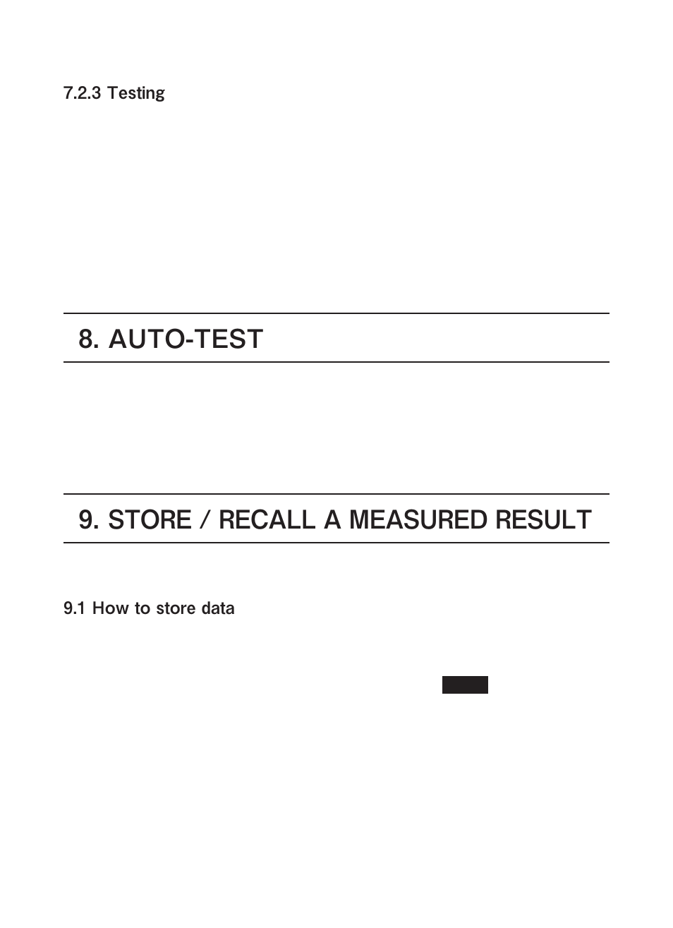 Auto-test, Store / recall a measured result | KYORITSU 6050 User Manual | Page 27 / 32