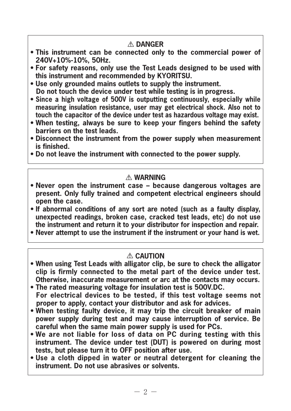 KYORITSU 6201A User Manual | Page 4 / 28