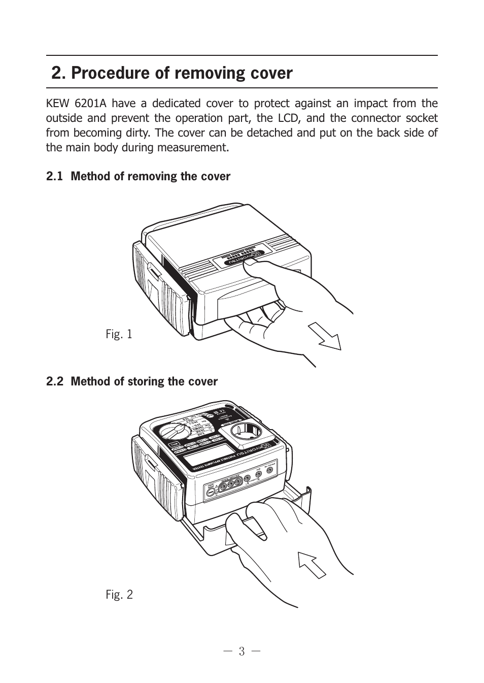 Procedure of removing cover | KYORITSU 6201A User Manual | Page 5 / 28