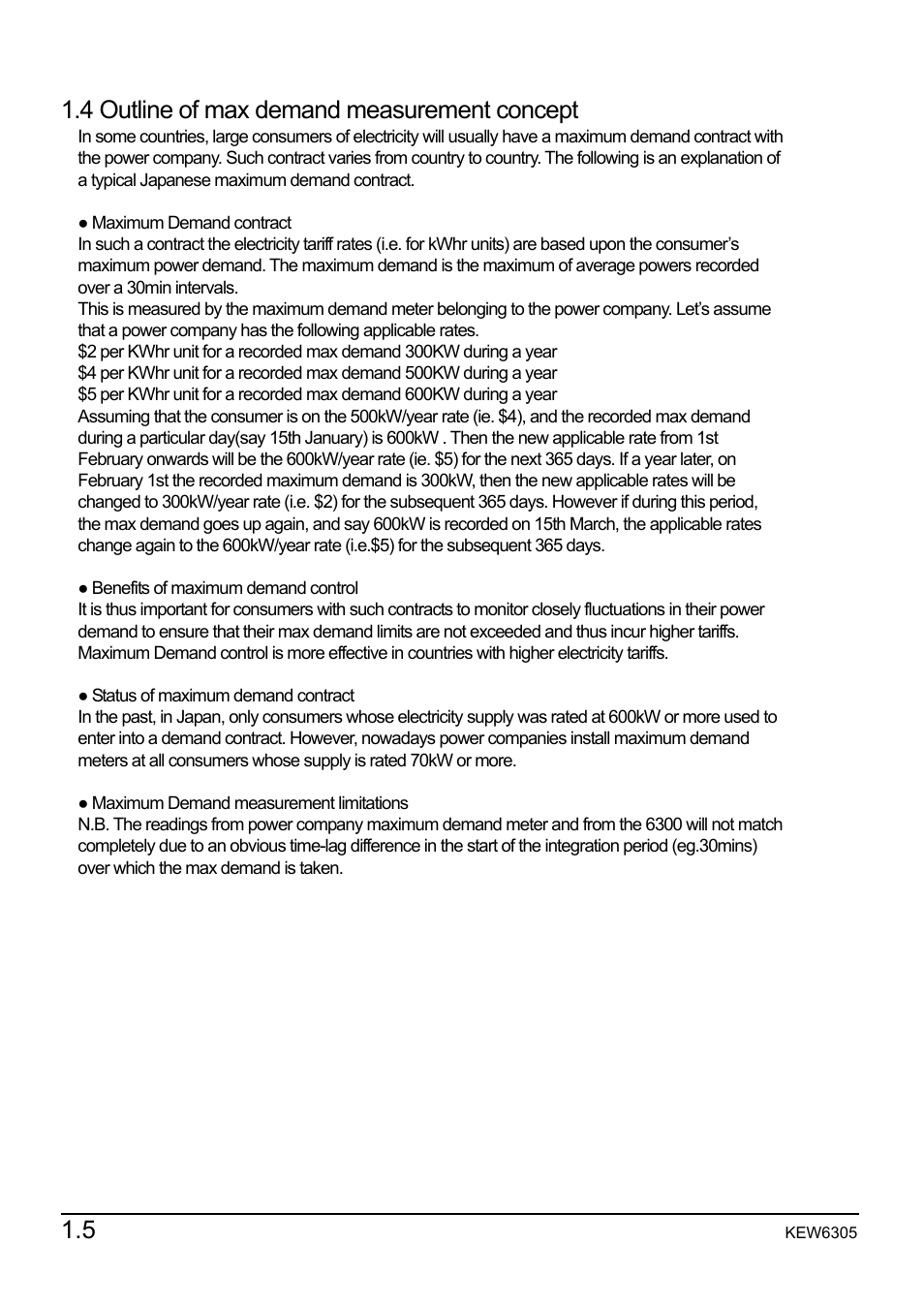 4 outline of max demand measurement concept | KYORITSU 6305 Instruction Manual User Manual | Page 14 / 138