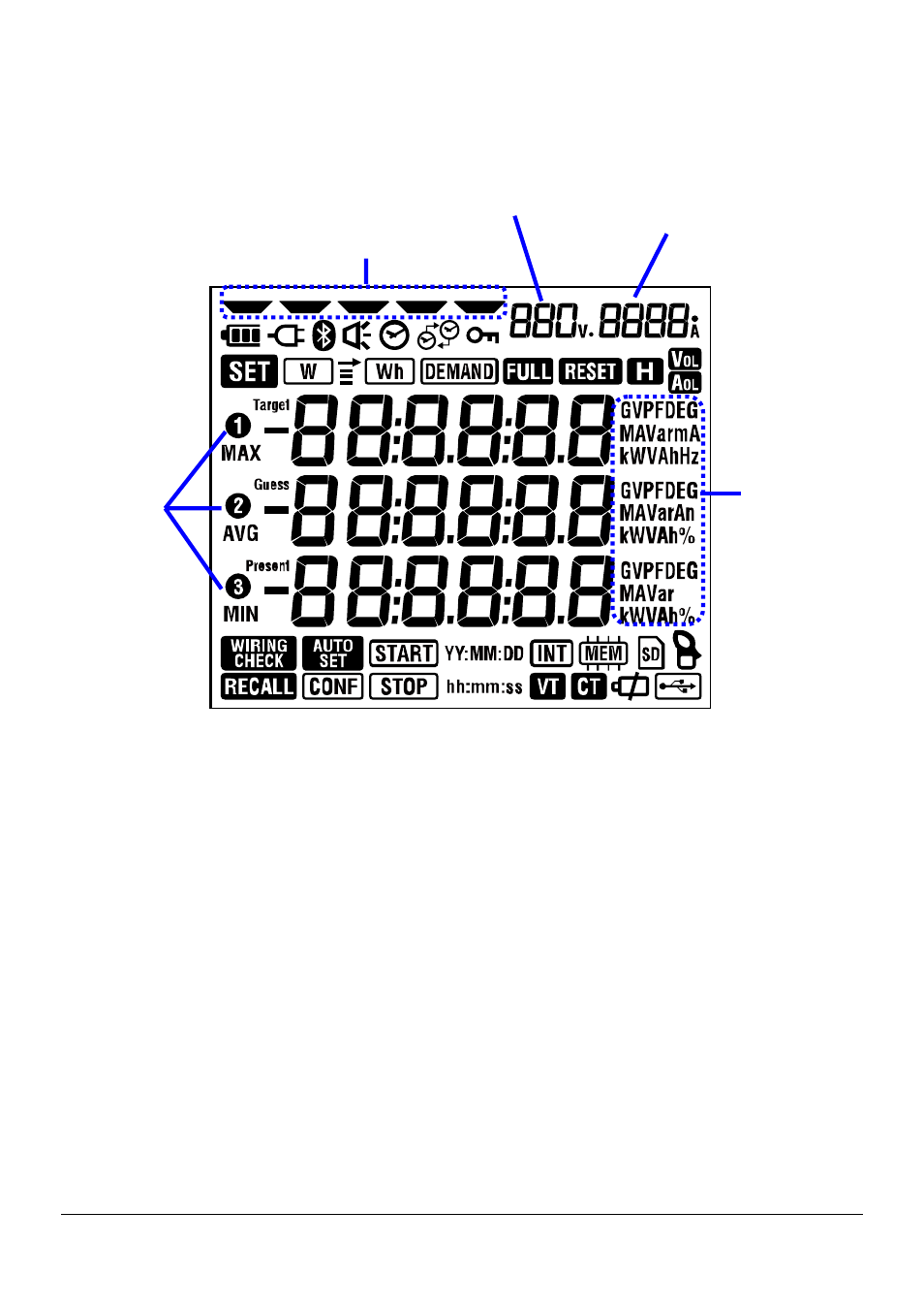 2 lcd indications | KYORITSU 6305 Instruction Manual User Manual | Page 18 / 138