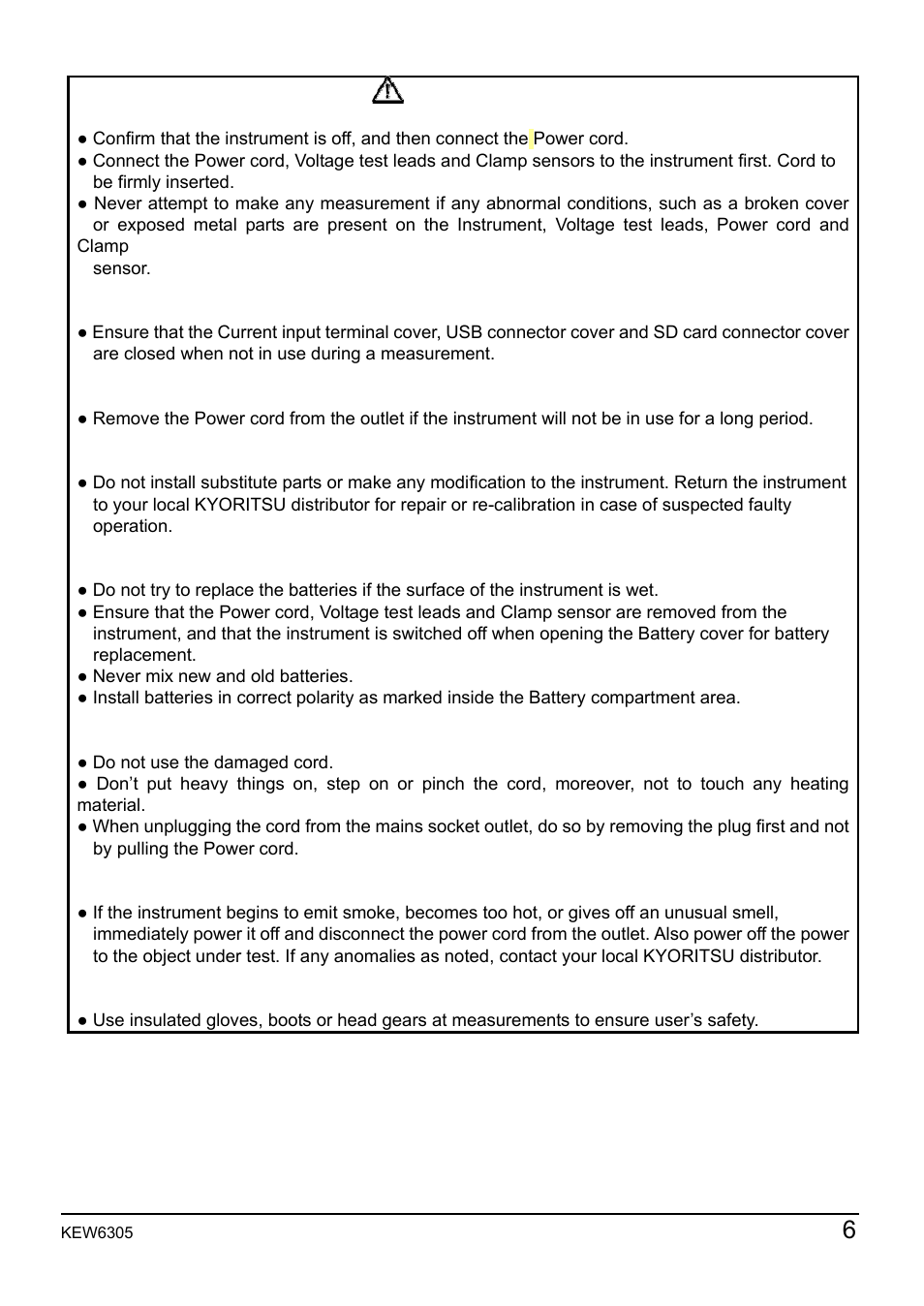 KYORITSU 6305 Instruction Manual User Manual | Page 7 / 138