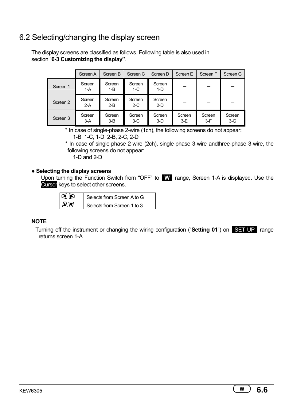 2 selecting/changing the display screen | KYORITSU 6305 Instruction Manual User Manual | Page 71 / 138