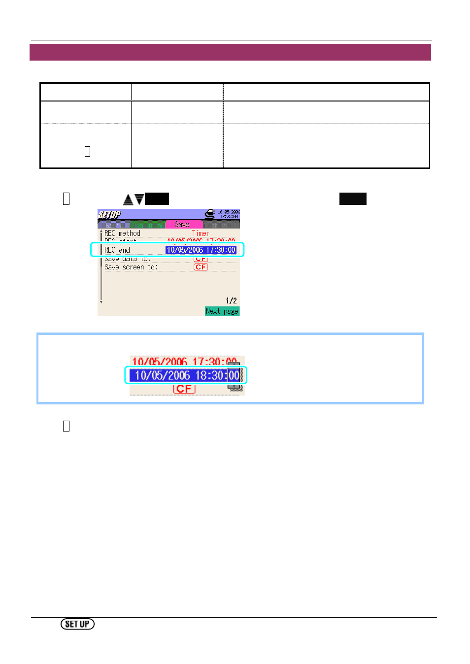 Setting for recording end | KYORITSU 6310 Instruction Manual User Manual | Page 102 / 300