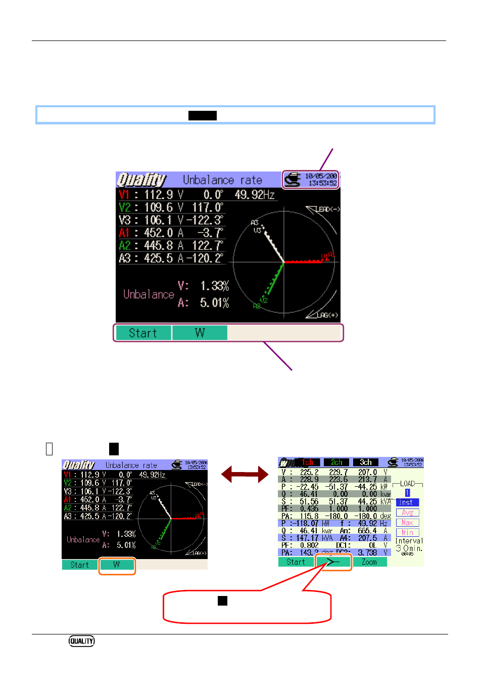 5 unbalance rate measurement, 1 display screen, Switching screens | KYORITSU 6310 Instruction Manual User Manual | Page 232 / 300