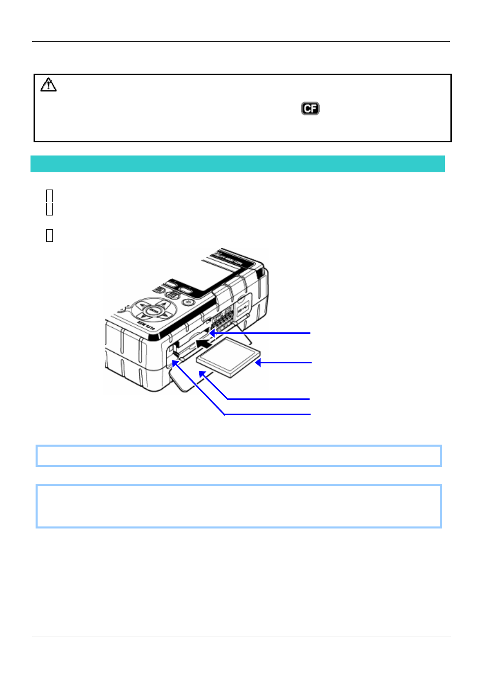 2 placing / removing the cf card, Caution, How to place | KYORITSU 6310 Instruction Manual User Manual | Page 259 / 300