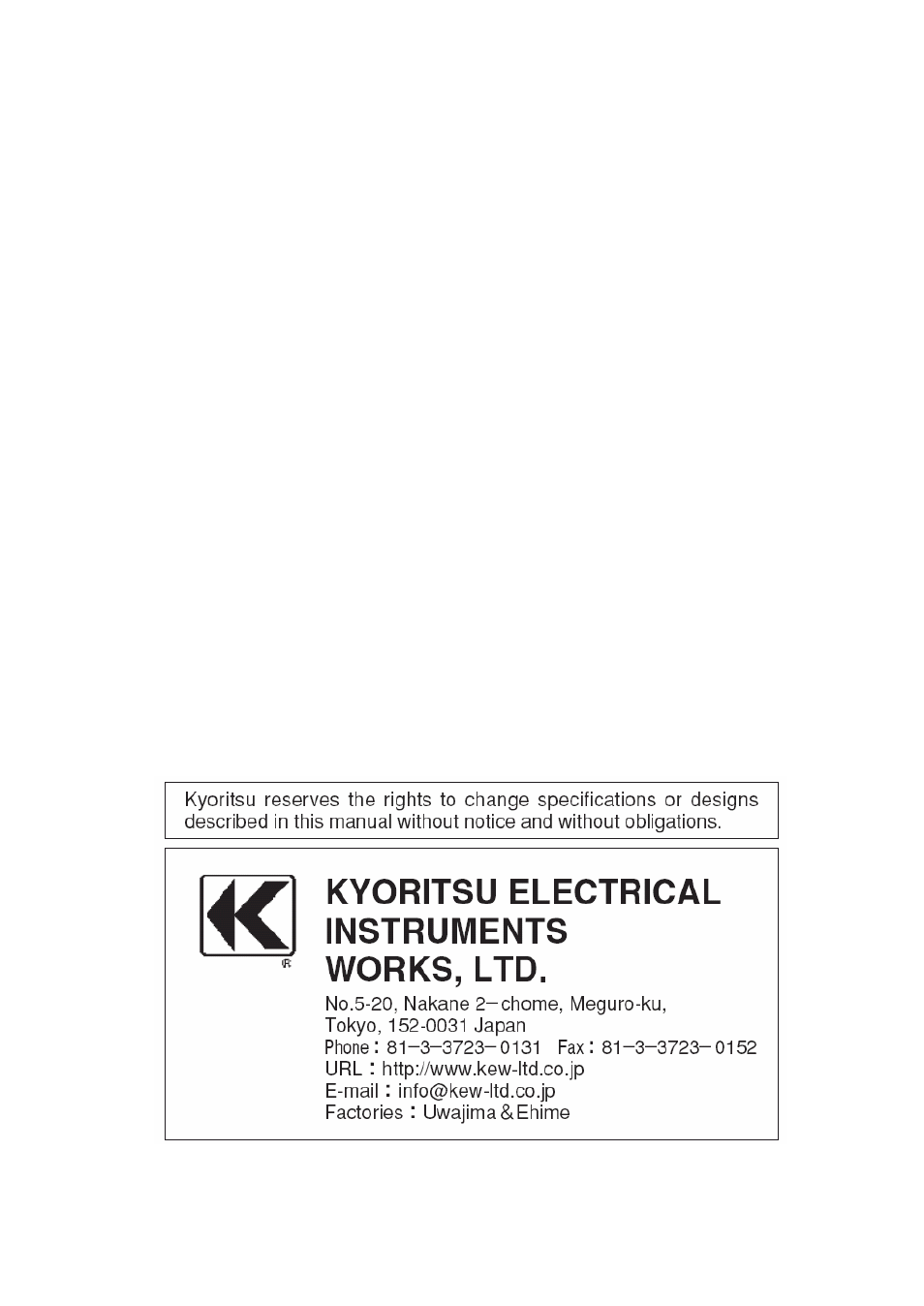 KYORITSU 6310 Instruction Manual User Manual | Page 300 / 300