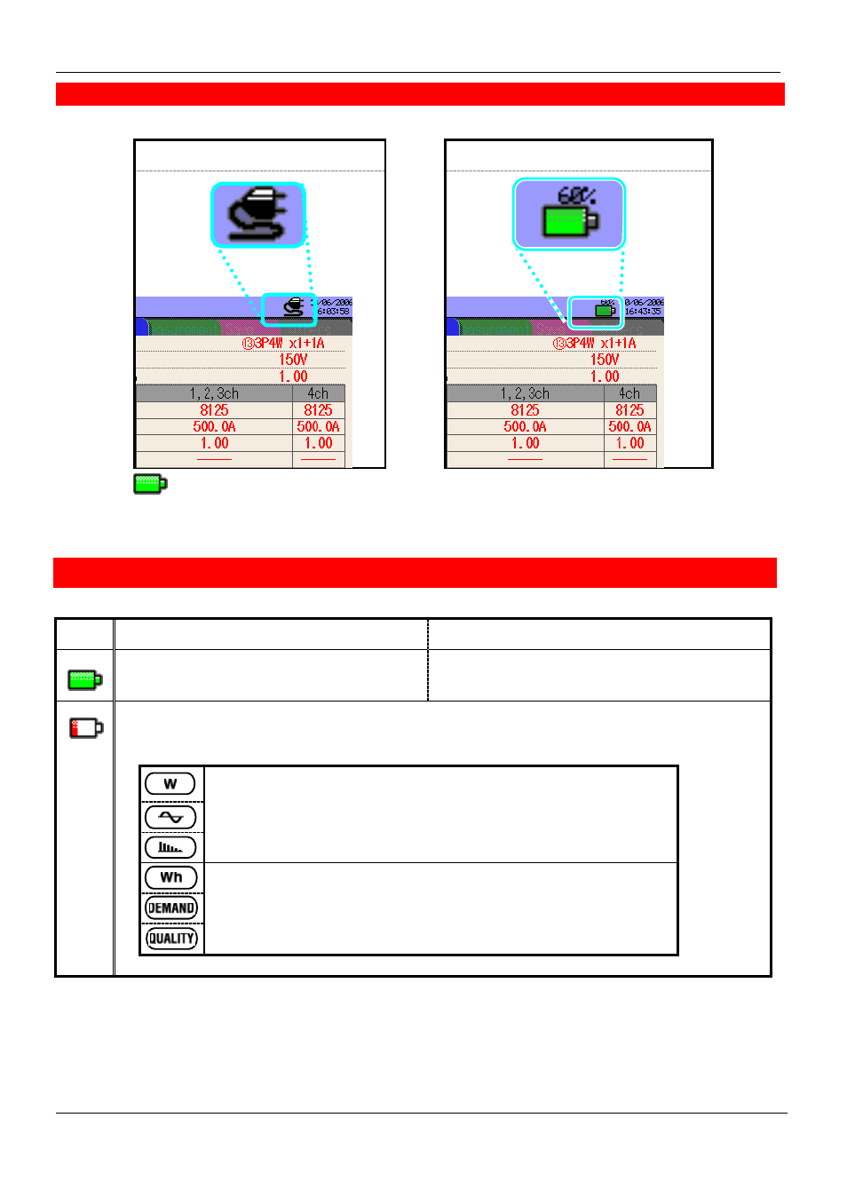 Display, Battery condition | KYORITSU 6310 Instruction Manual User Manual | Page 31 / 300