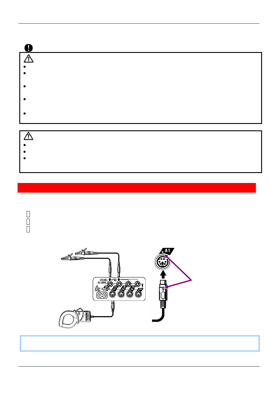 3 voltage test leads and clamp sensor connection, Voltage test leads and clamp sensor connection | KYORITSU 6310 Instruction Manual User Manual | Page 37 / 300