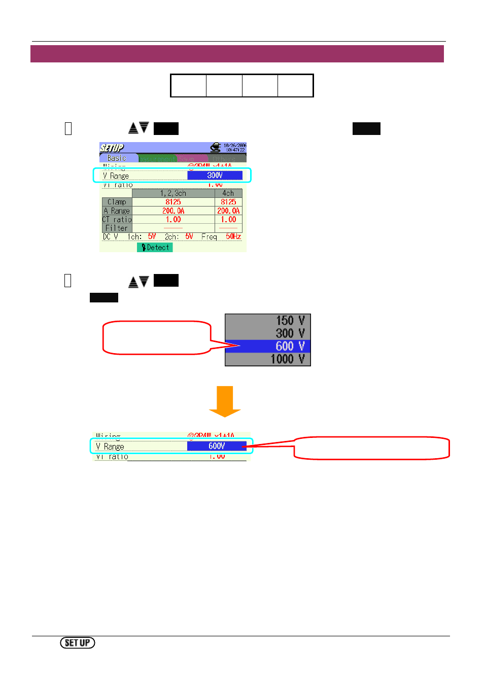 Setting for voltage range | KYORITSU 6310 Instruction Manual User Manual | Page 46 / 300