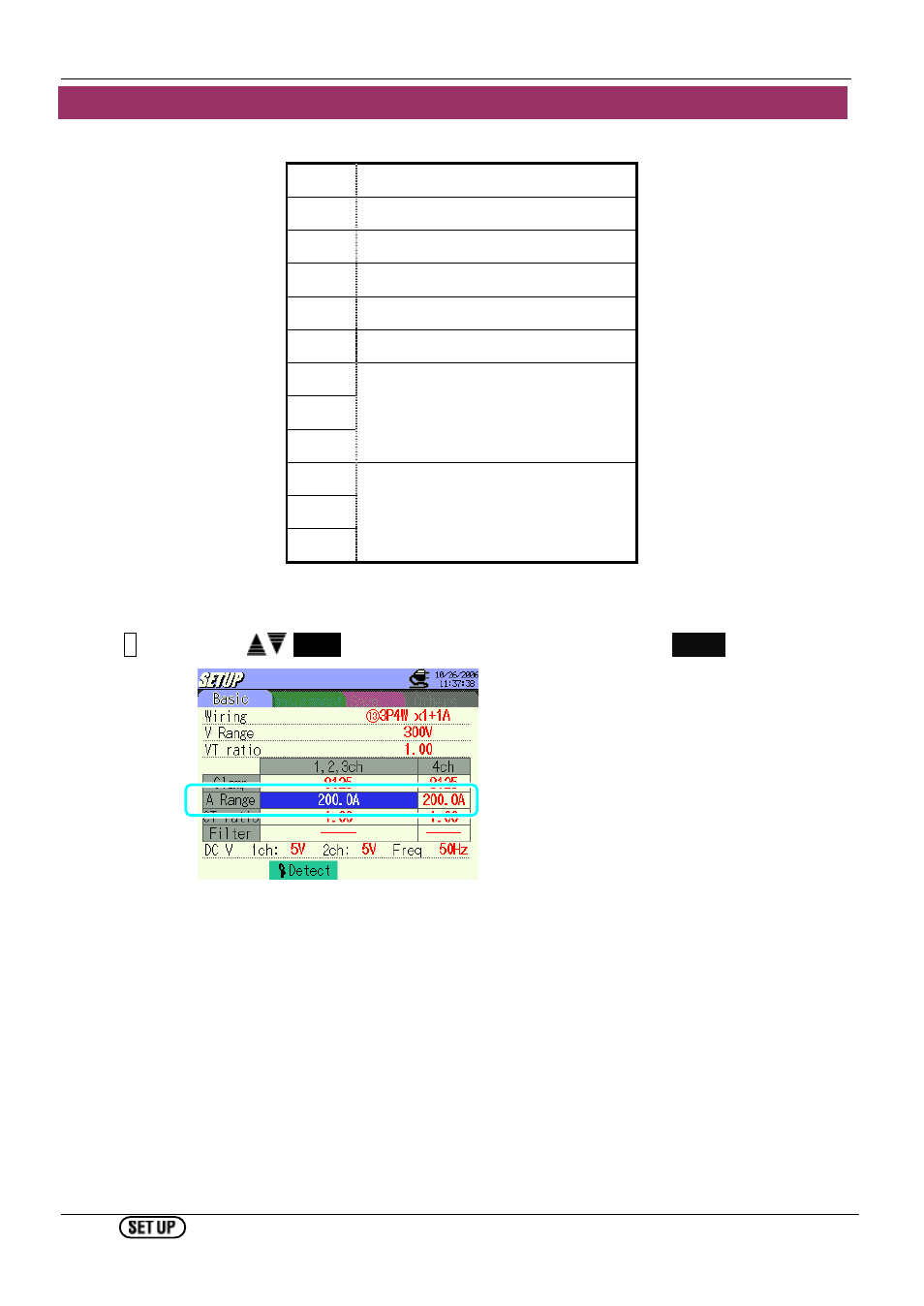 Setting for current range | KYORITSU 6310 Instruction Manual User Manual | Page 54 / 300