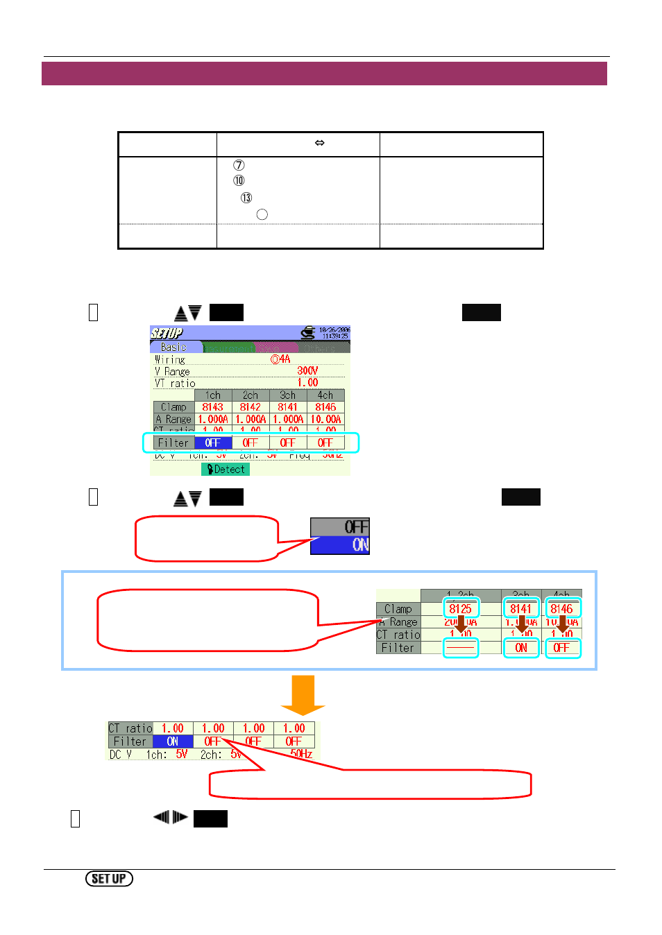 Setting for filter | KYORITSU 6310 Instruction Manual User Manual | Page 58 / 300