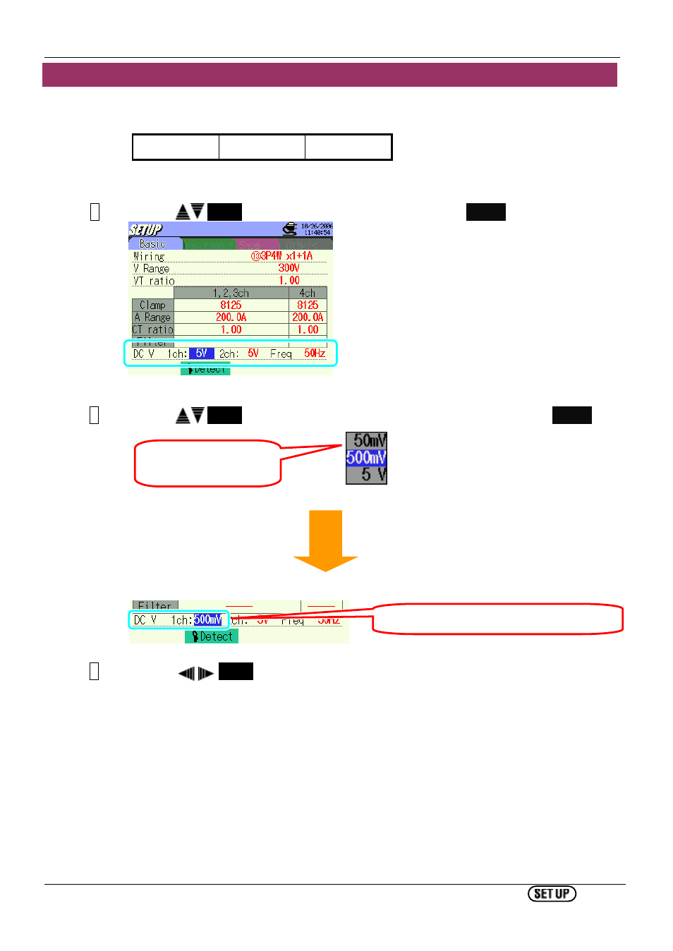 Setting for dc v | KYORITSU 6310 Instruction Manual User Manual | Page 59 / 300