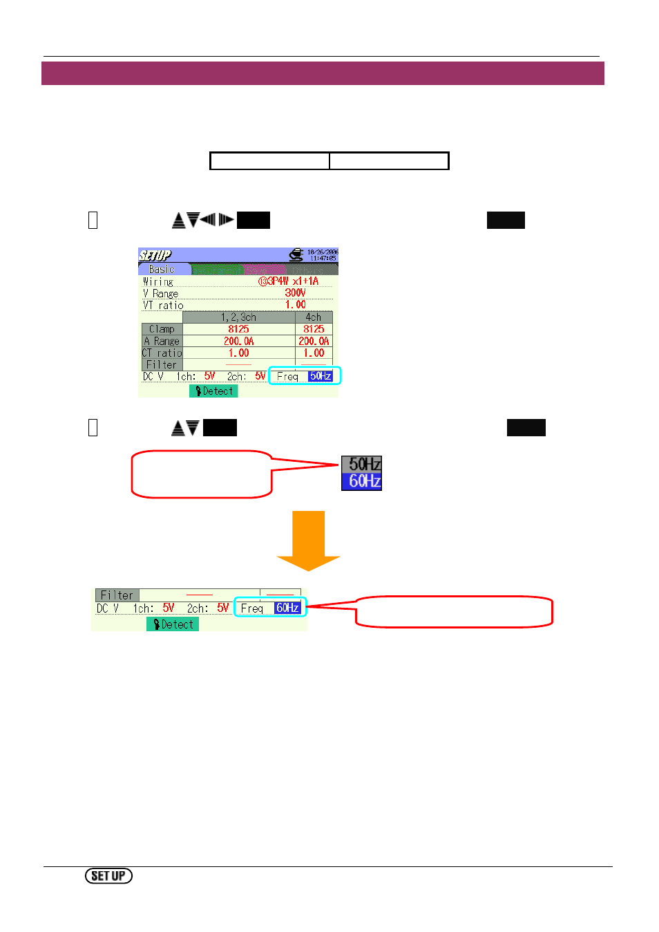 Setting for frequency | KYORITSU 6310 Instruction Manual User Manual | Page 60 / 300