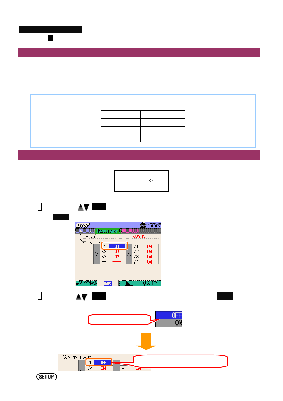 Wave range setting, Setting for interval, Setting for saving waveform data | KYORITSU 6310 Instruction Manual User Manual | Page 70 / 300