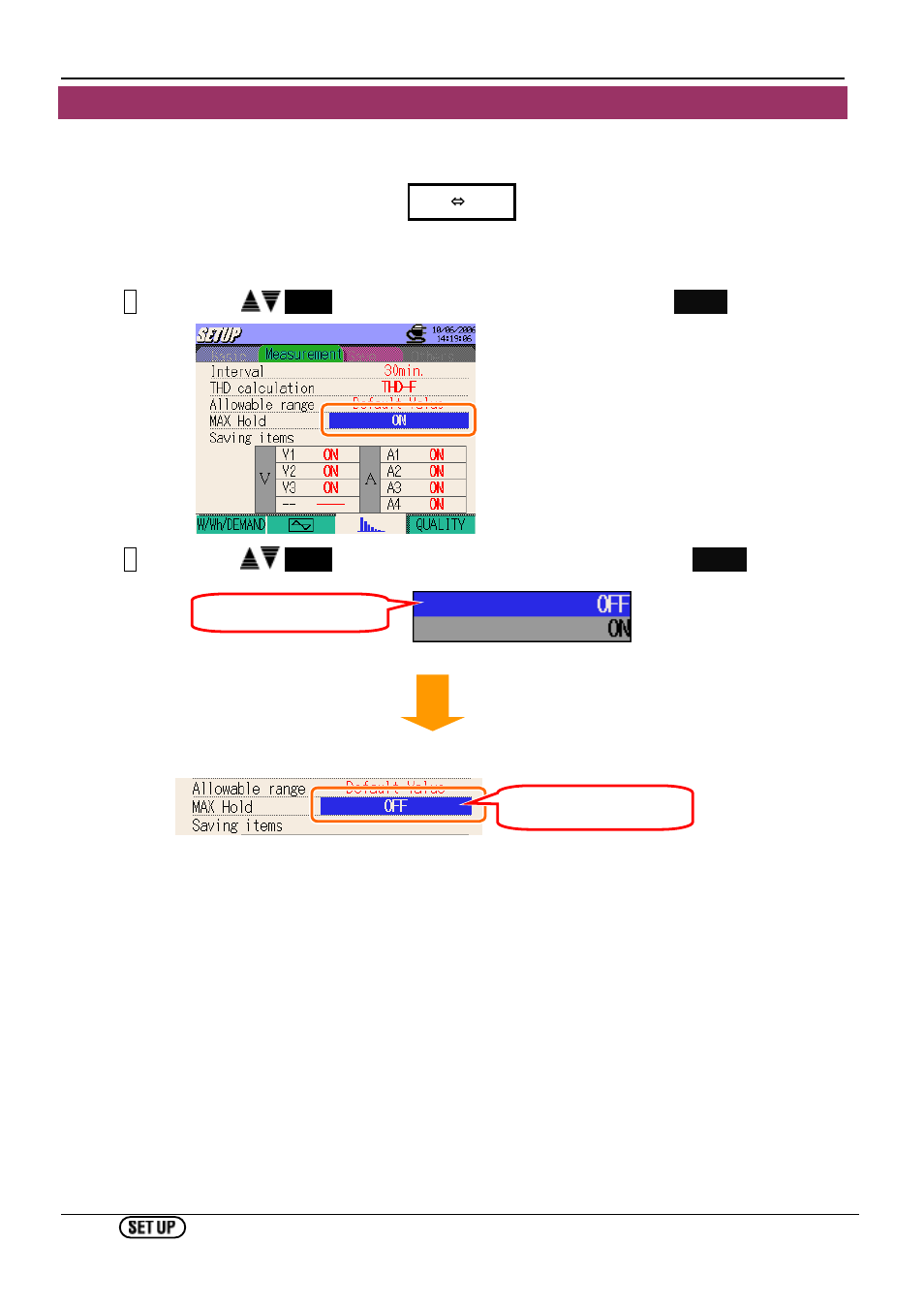 Setting for max hold | KYORITSU 6310 Instruction Manual User Manual | Page 76 / 300