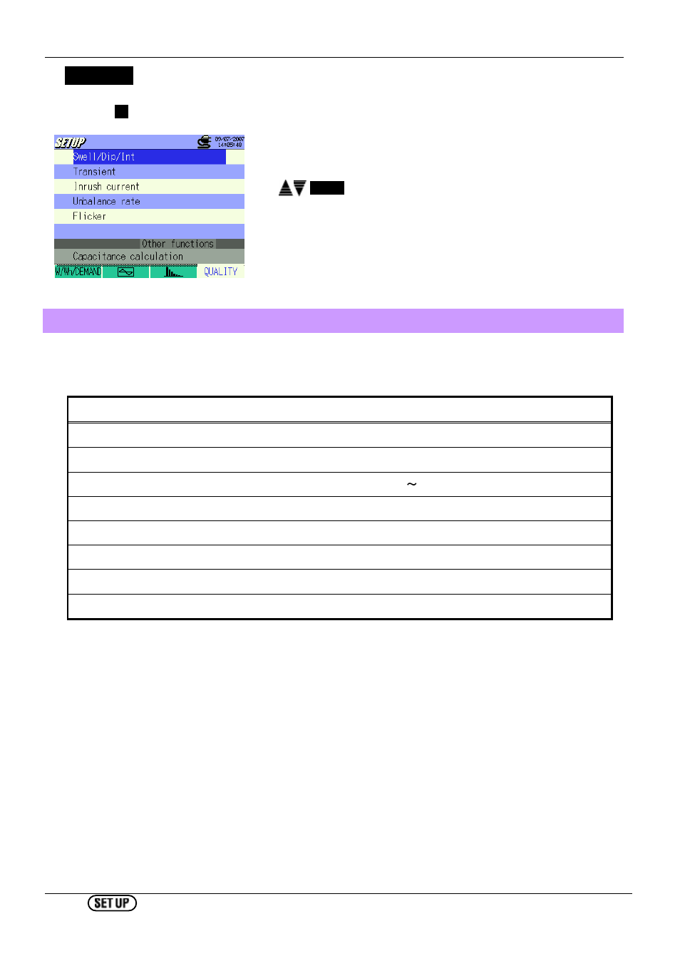 Quality, Setting for swell / dip / int measurement | KYORITSU 6310 Instruction Manual User Manual | Page 78 / 300