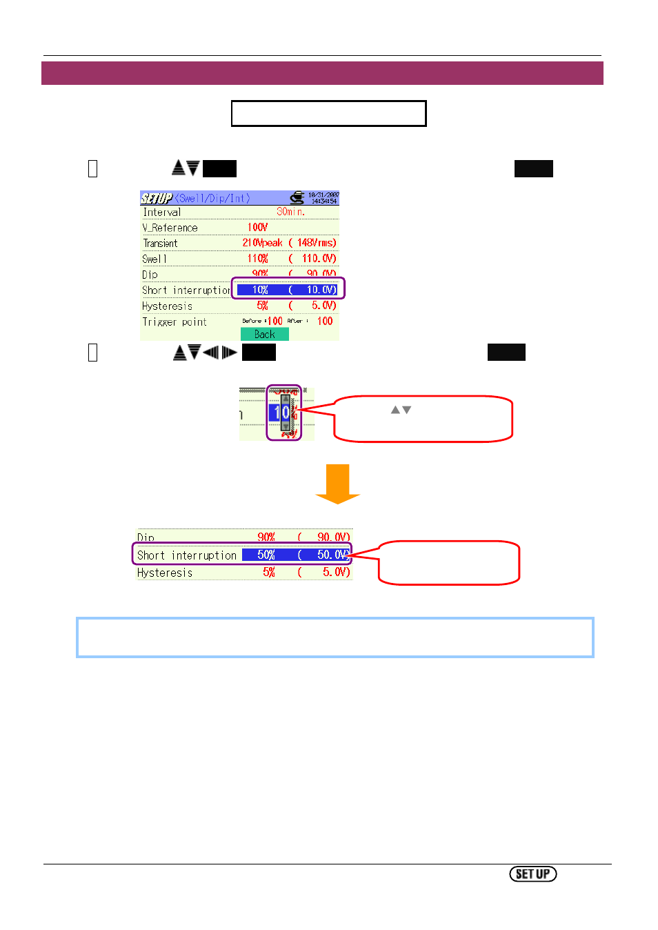 Setting for int (short interruption) | KYORITSU 6310 Instruction Manual User Manual | Page 83 / 300