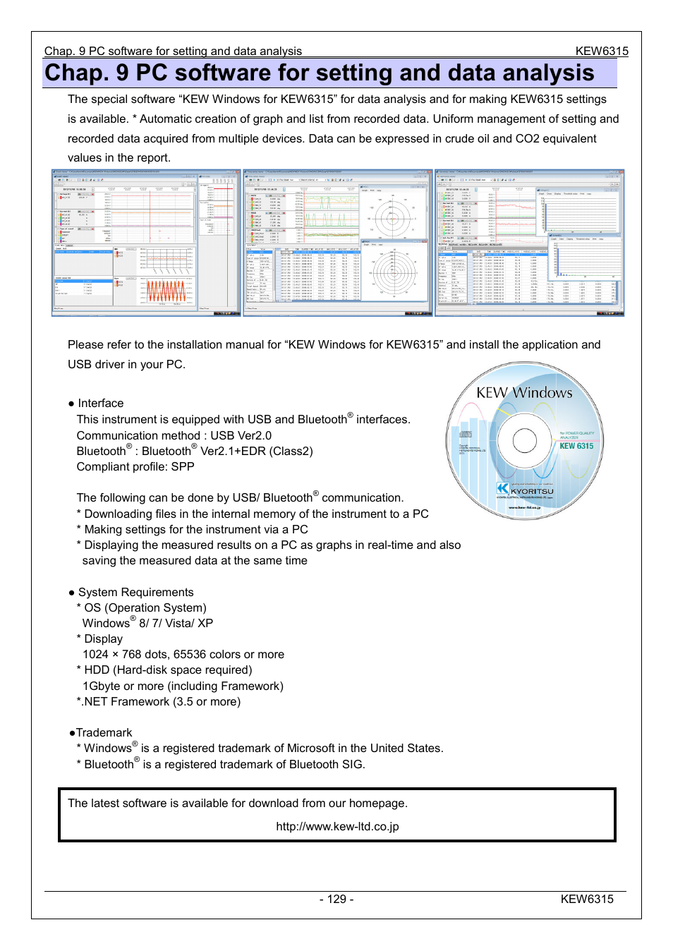 Chap. 9 pc software for setting and data analysis | KYORITSU 6315 Instruction Manual User Manual | Page 131 / 163