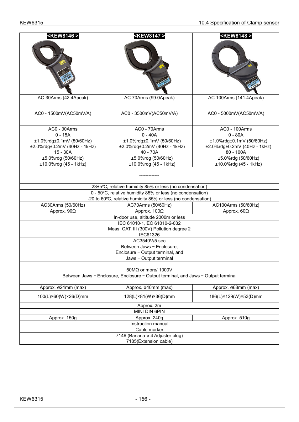 KYORITSU 6315 Instruction Manual User Manual | Page 158 / 163