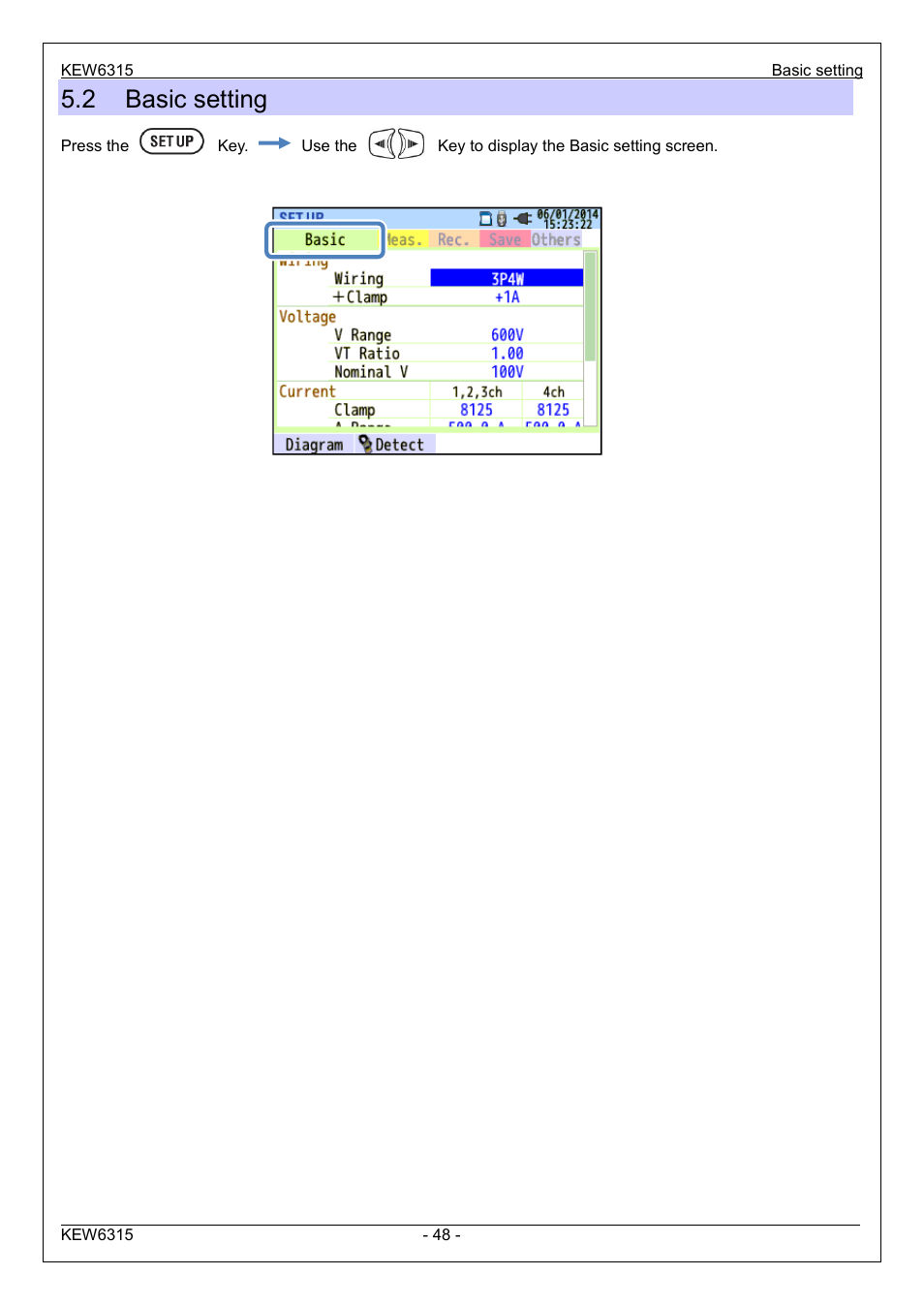 2 basic setting | KYORITSU 6315 Instruction Manual User Manual | Page 50 / 163