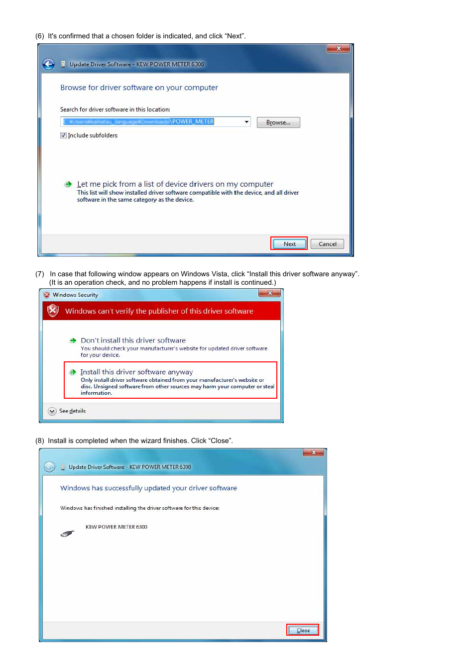 KYORITSU KEW POWER PLUS2 Windows 7 User Manual | Page 4 / 6