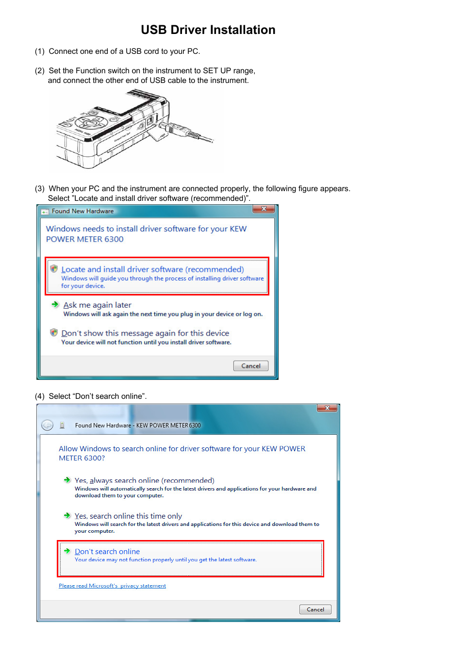 KYORITSU KEW POWER PLUS2 Windows Vista User Manual | 6 pages