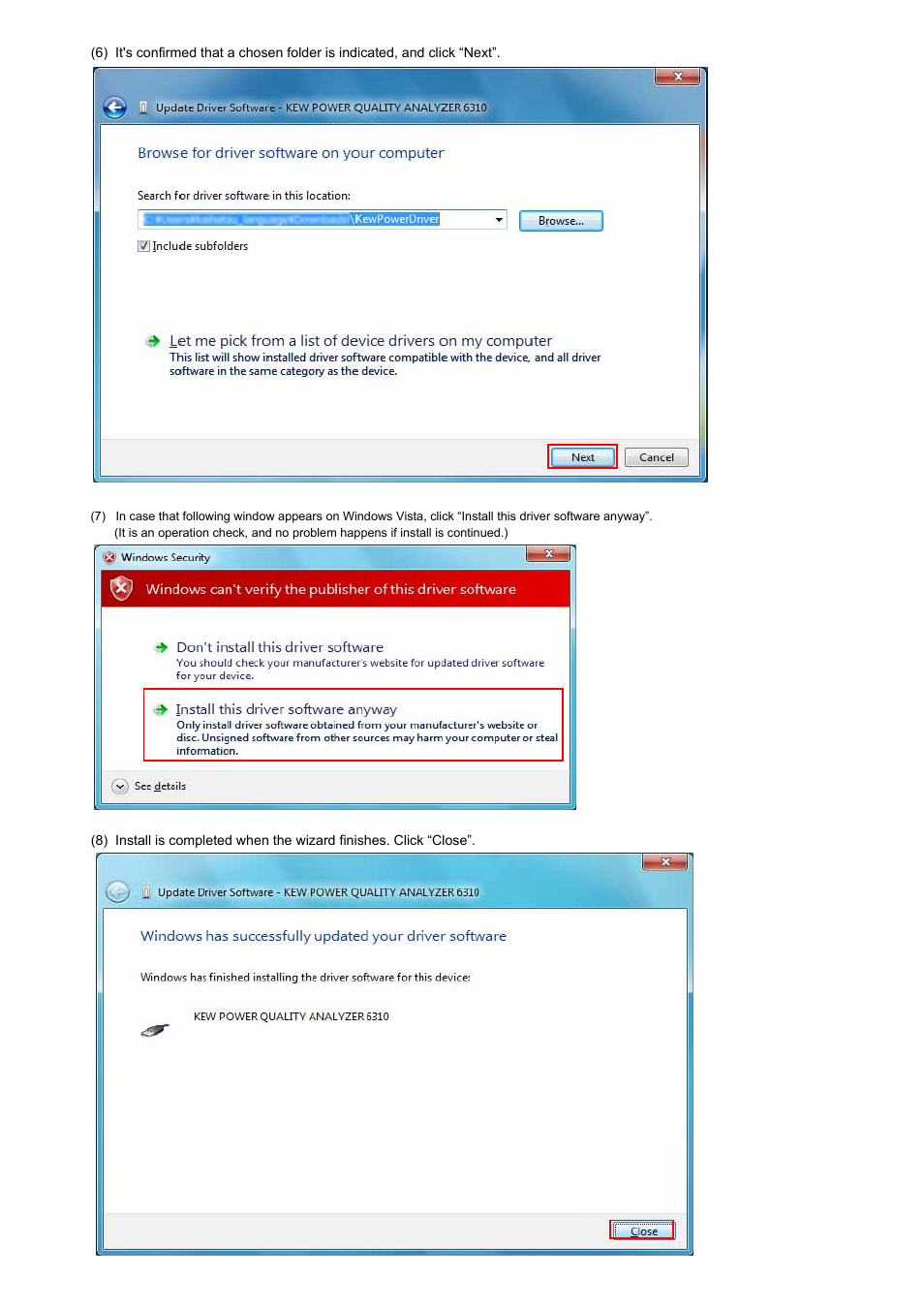 KYORITSU KEW PQA MASTER Windows 7 User Manual | Page 4 / 6