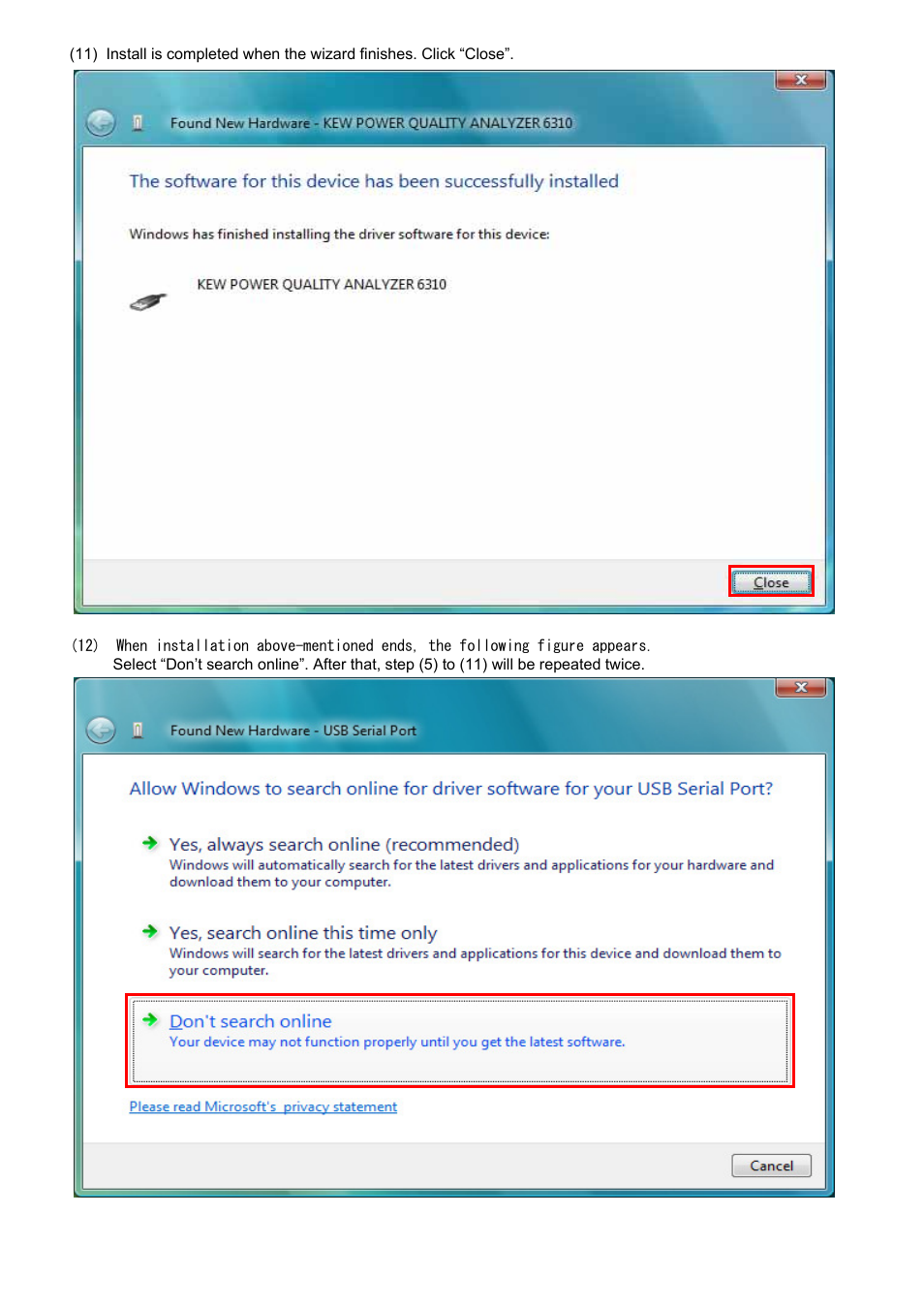 KYORITSU KEW PQA MASTER Windows Vista User Manual | Page 5 / 6