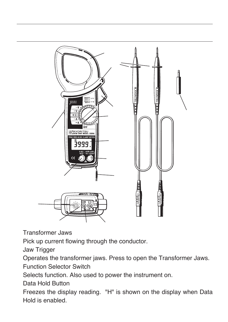 Instrument layout | KYORITSU 2009A User Manual | Page 11 / 32