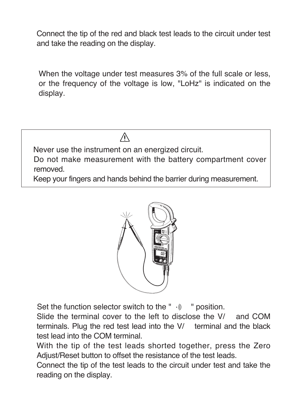 Danger | KYORITSU 2009A User Manual | Page 19 / 32