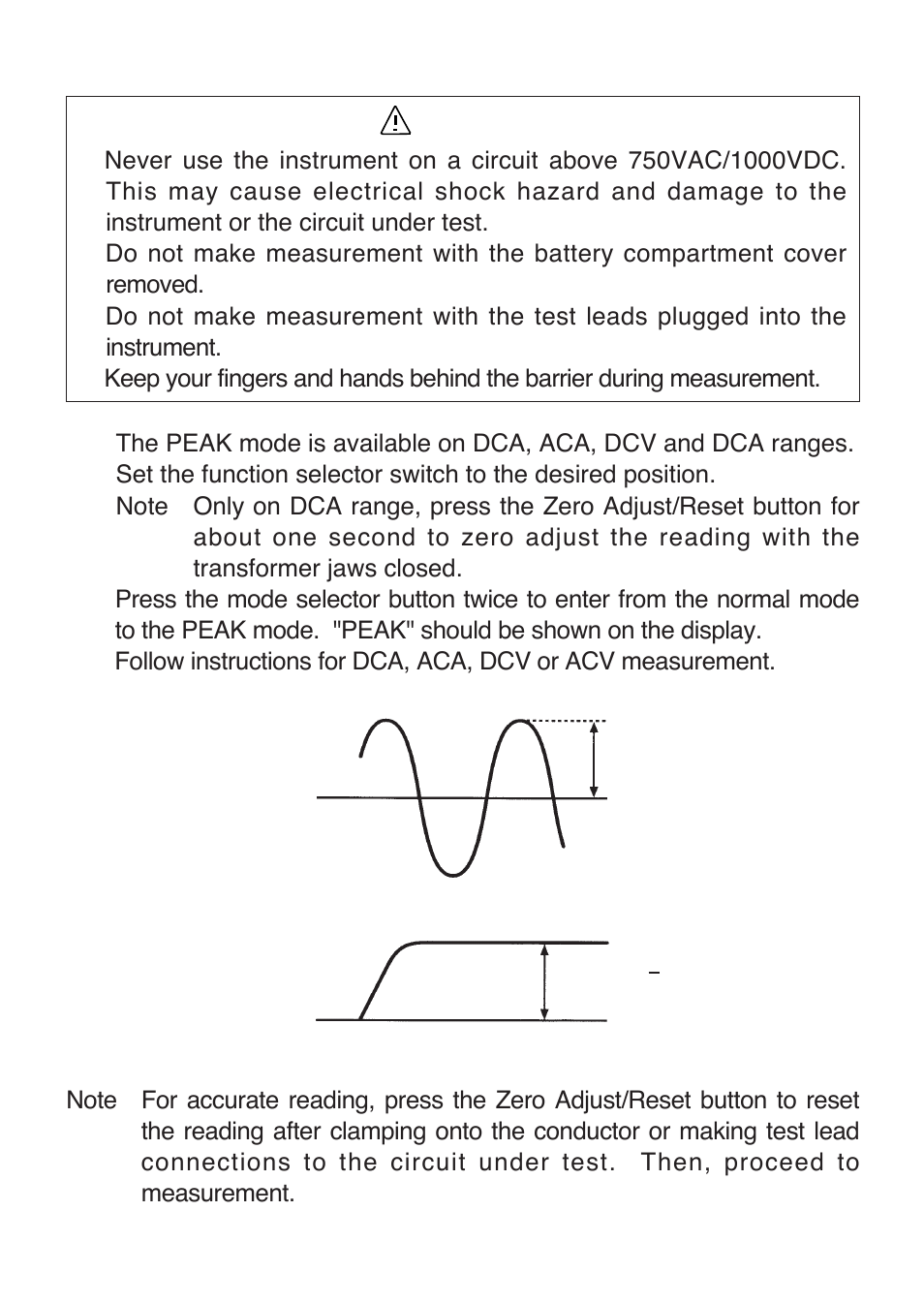 Danger | KYORITSU 2009A User Manual | Page 22 / 32