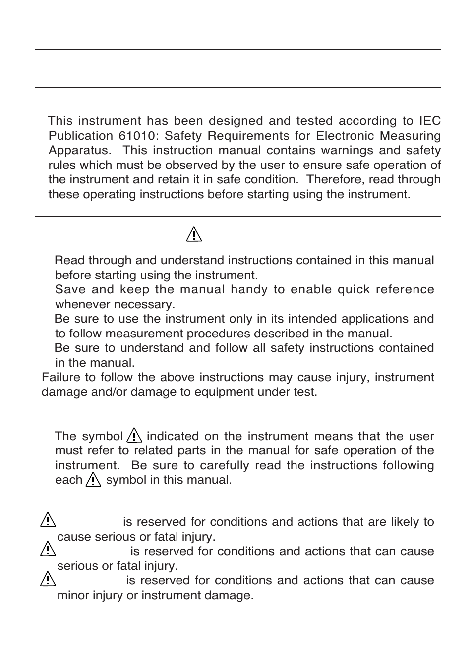 Safety warnings, Warning, Danger | Caution | KYORITSU 2009A User Manual | Page 3 / 32