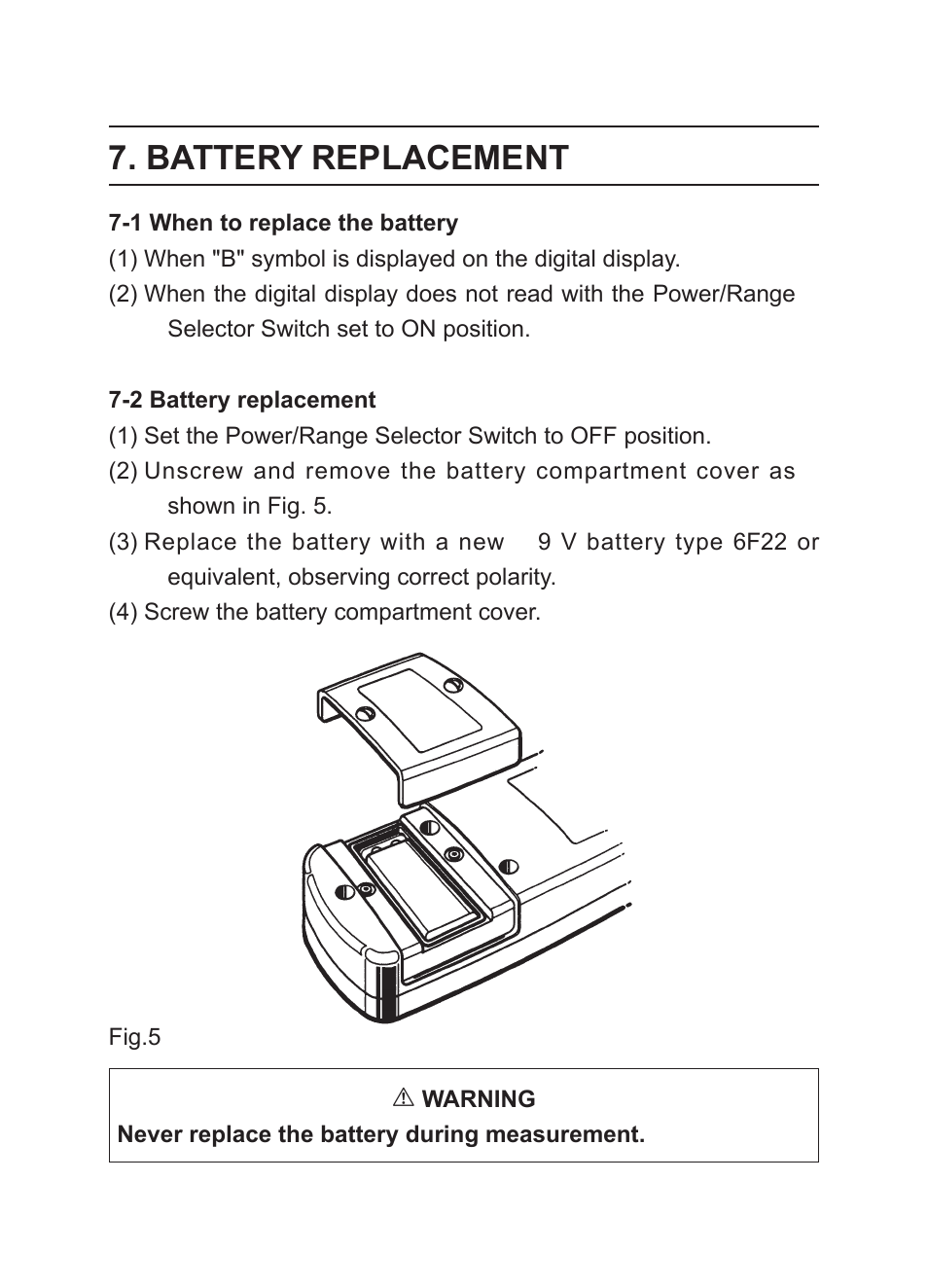 Battery replacement | KYORITSU 2417 User Manual | Page 17 / 20